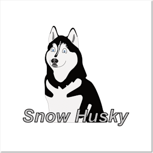 Cartoon of a husky dog Posters and Art